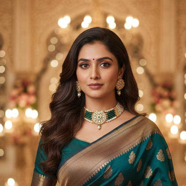 Emerald Geetika Jewellery Set