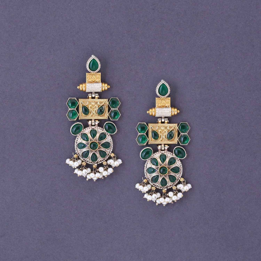 Emerald Girisa Oxidised Danglers