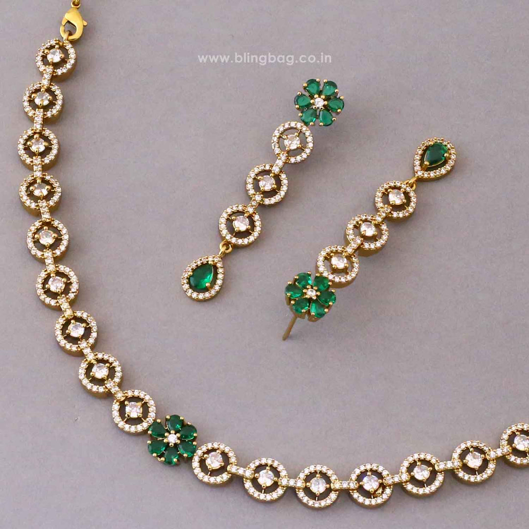 Emerald Gleam Victorian Jewellery Set - New Arrival