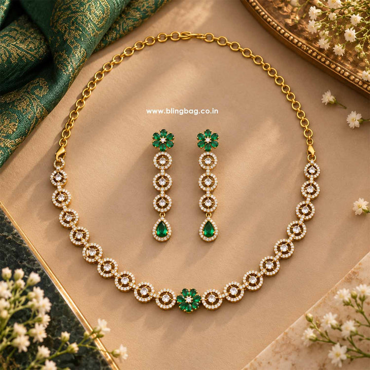 Emerald Gleam Victorian Jewellery Set - New Arrival