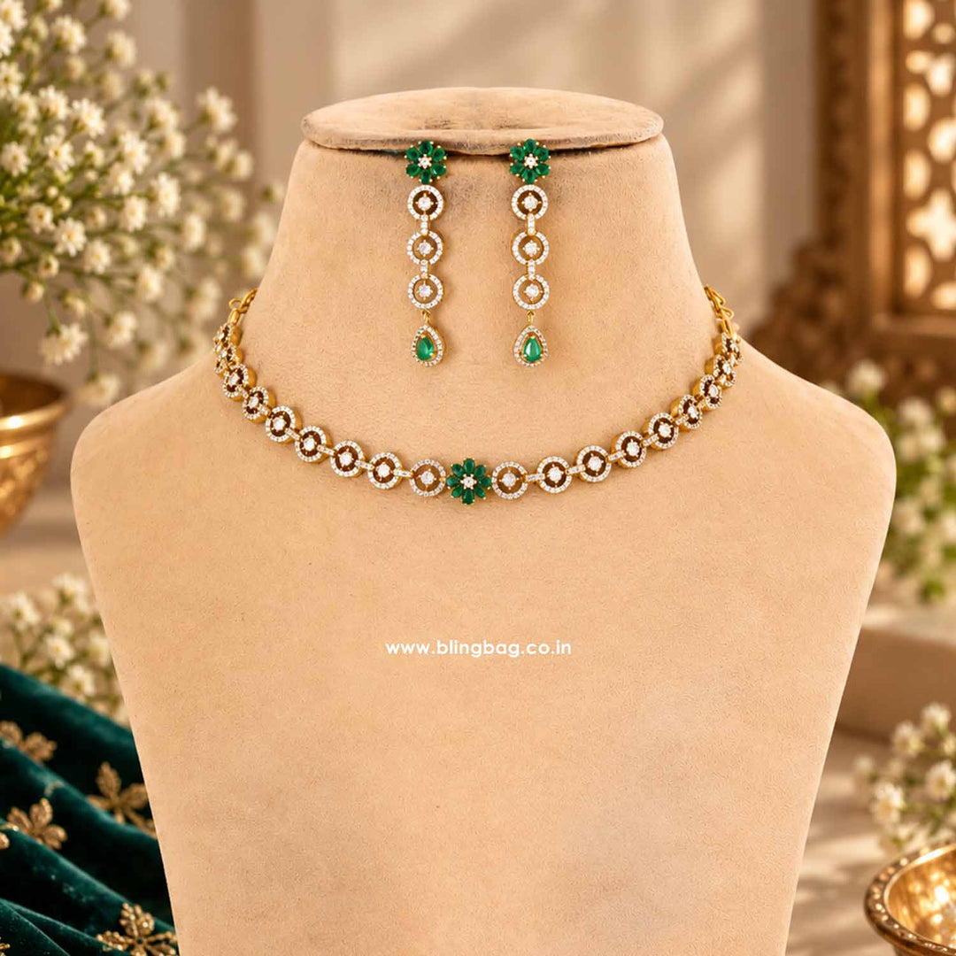 Emerald Gleam Victorian Jewellery Set - New Arrival
