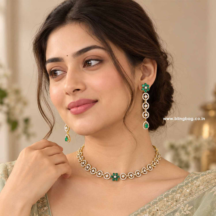 Emerald Gleam Victorian Jewellery Set - New Arrival