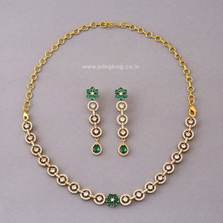 Emerald Gleam Victorian Jewellery Set - New Arrival