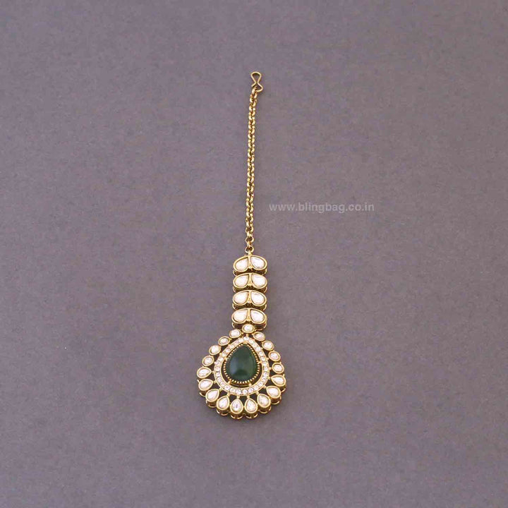 Emerald Gritriya Maang Tikka