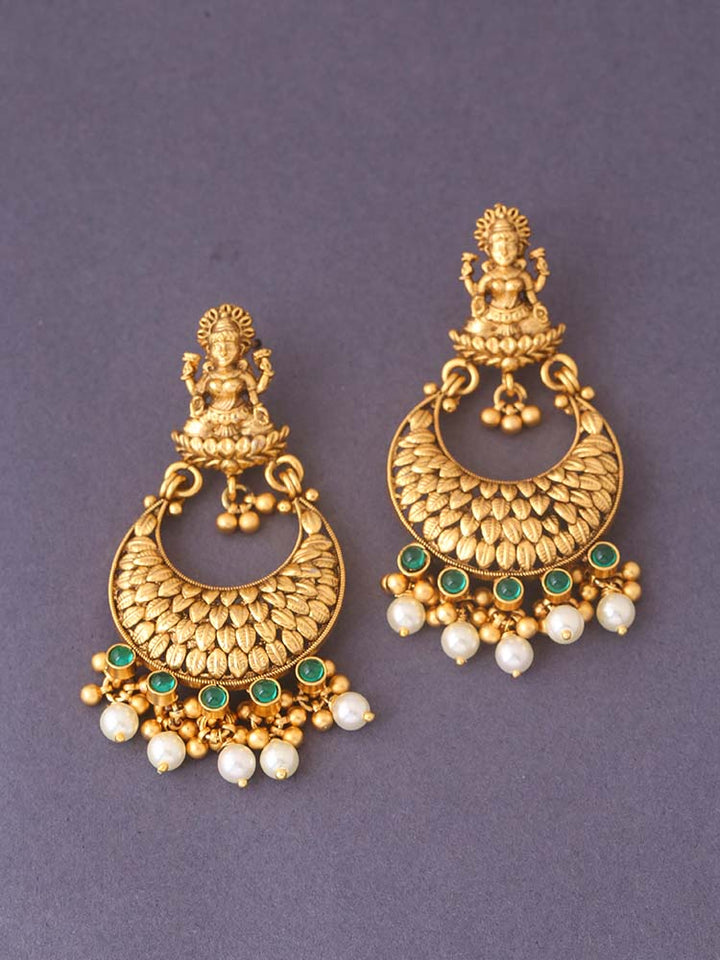 Emerald Gunita Temple Danglers