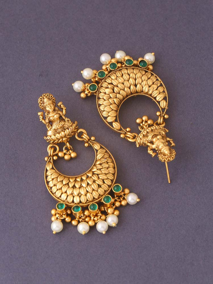 Emerald Gunita Temple Danglers