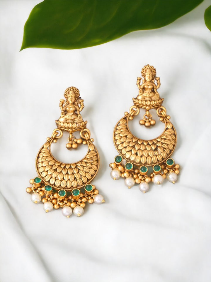 Emerald Gunita Temple Danglers