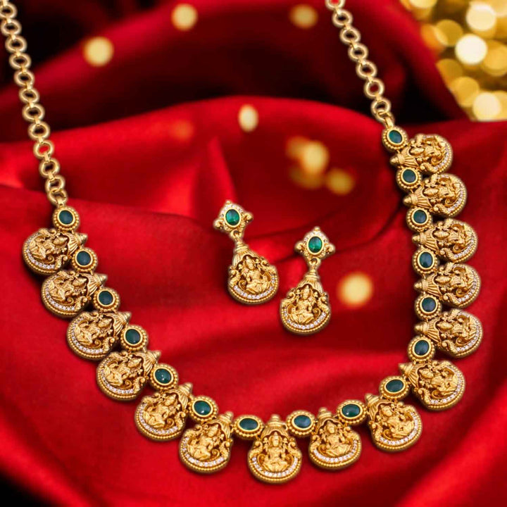 Emerald Gyanadhatri Temple Jewellery Set- New Arrival