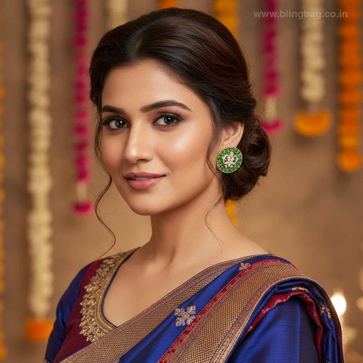 Emerald Hadassah Zirconia Studs