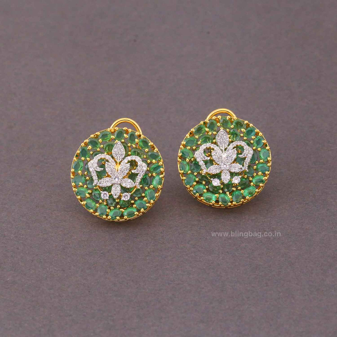 Emerald Hadassah Zirconia Studs