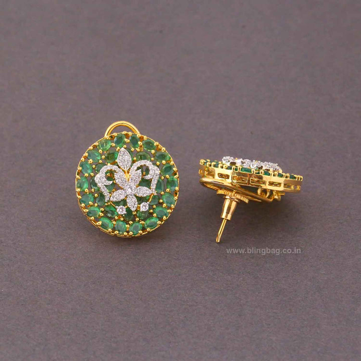 Emerald Hadassah Zirconia Studs