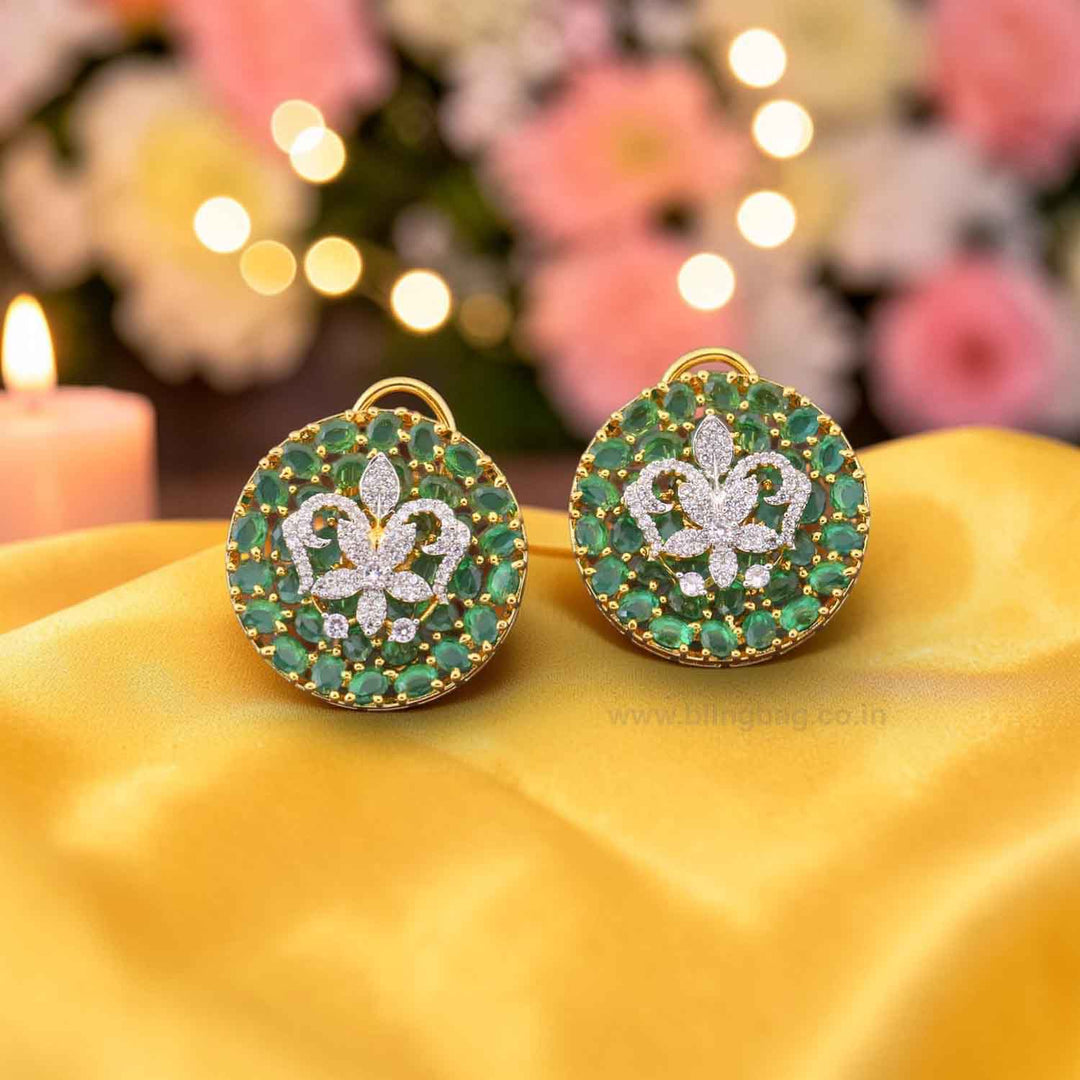 Emerald Hadassah Zirconia Studs