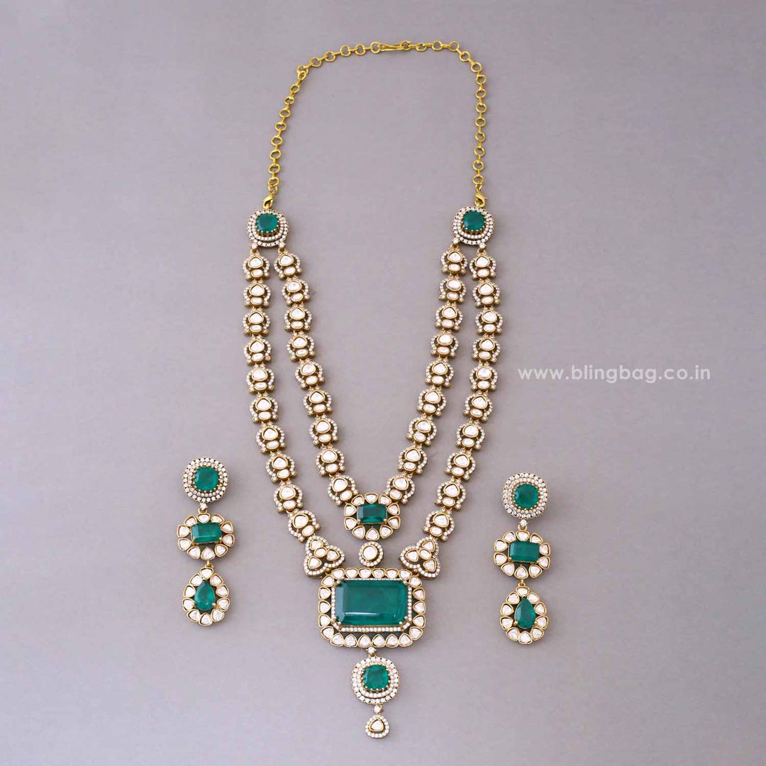 Emerald Halo Victorian Jewellery Set - New Arrival