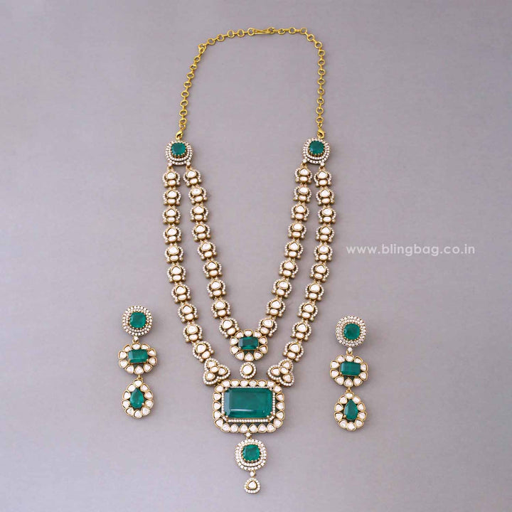 Emerald Halo Victorian Jewellery Set - New Arrival