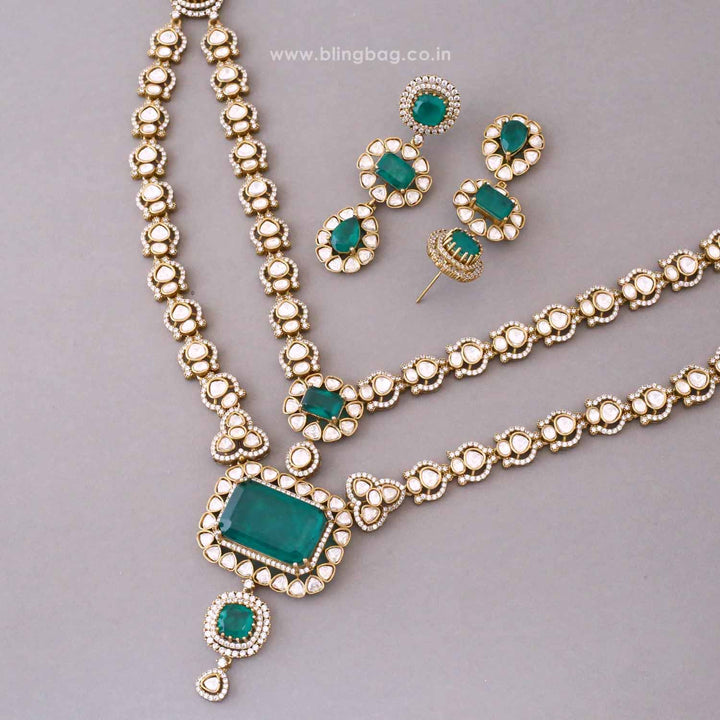 Emerald Halo Victorian Jewellery Set - New Arrival