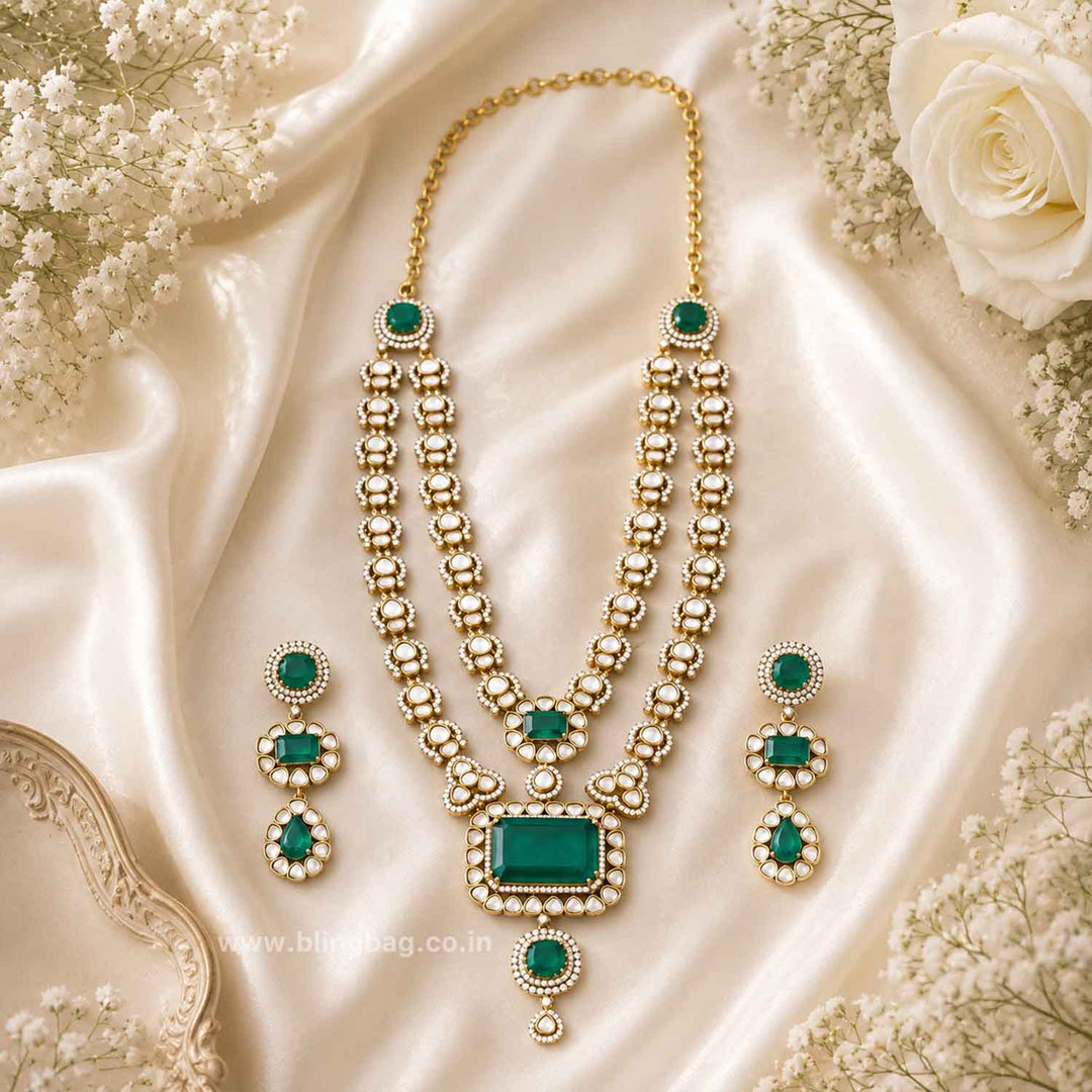 Emerald Halo Victorian Jewellery Set - New Arrival