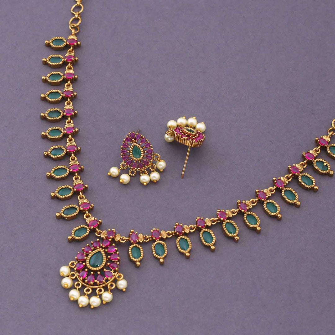 Emerald Harleen Antique Jewellery Set - New Arrival