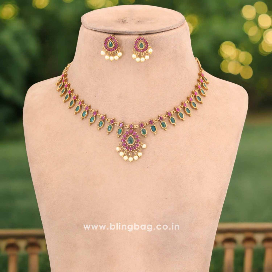 Emerald Harleen Antique Jewellery Set - New Arrival
