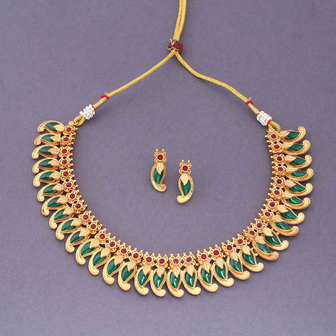 Emerald Hemasri Antique Jewellery Set - New Arrival