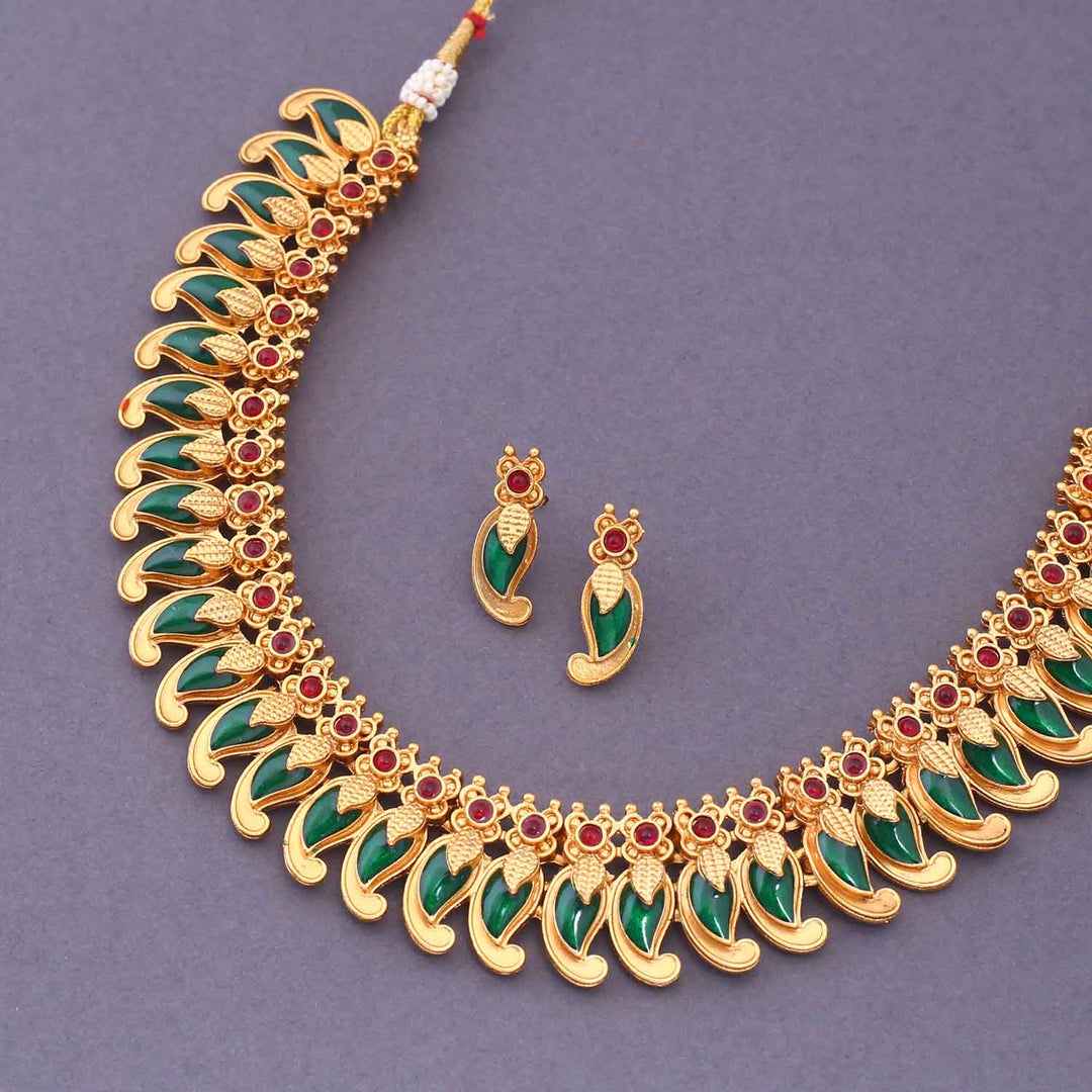 Emerald Hemasri Antique Jewellery Set - New Arrival