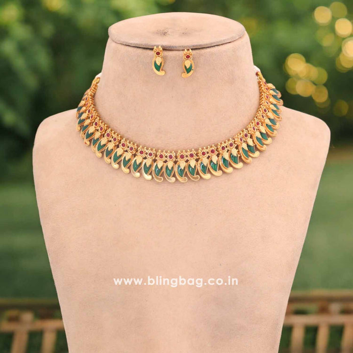 Emerald Hemasri Antique Jewellery Set - New Arrival
