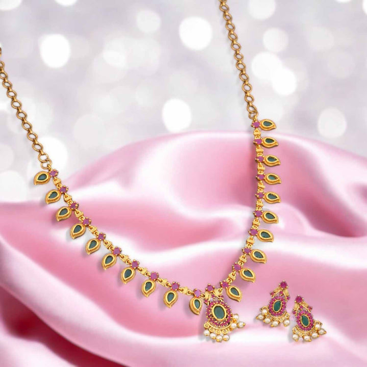 Emerald Hemavathi Antique Jewellery Set - New Arrival
