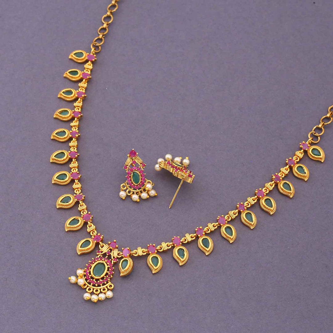 Emerald Hemavathi Antique Jewellery Set - New Arrival