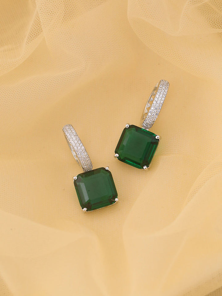 Emerald Hermia Zirconia Hoops