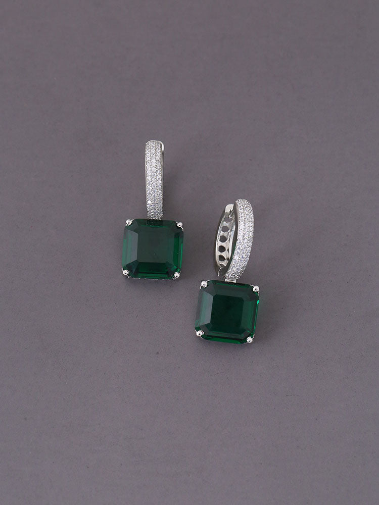 Emerald Hermia Zirconia Hoops