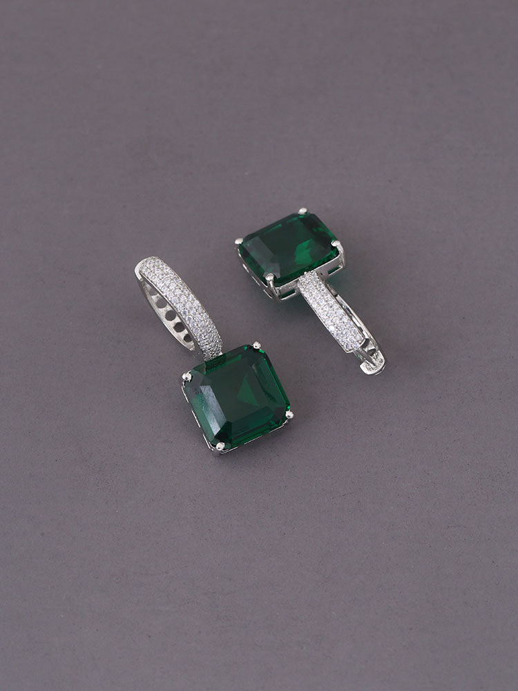 Emerald Hermia Zirconia Hoops