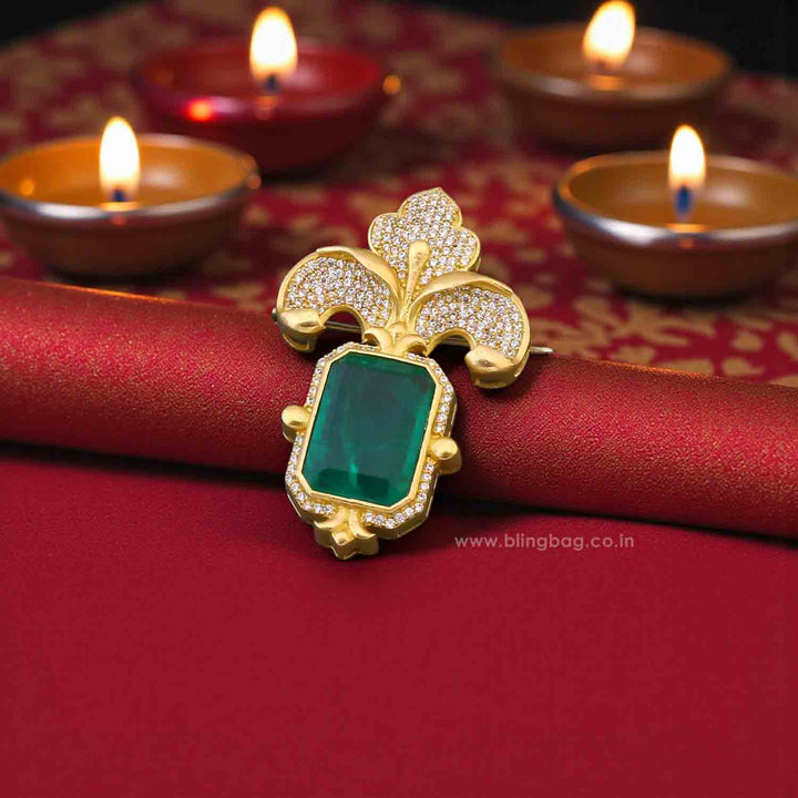 Emerald Honey Comb Brooch