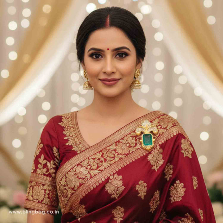 Emerald Honey Comb Brooch