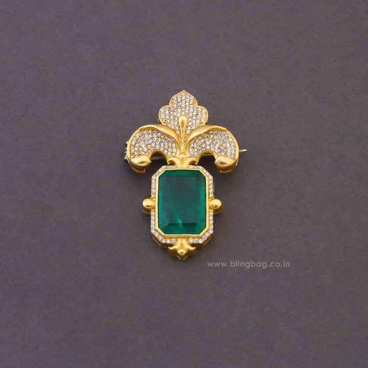 Emerald Honey Comb Brooch