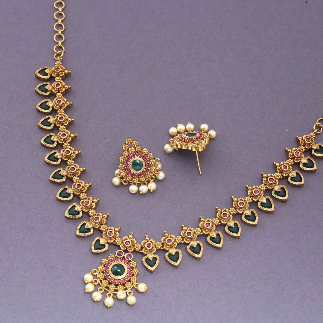 Emerald Idona Antique Jewellery Set - New Arrival
