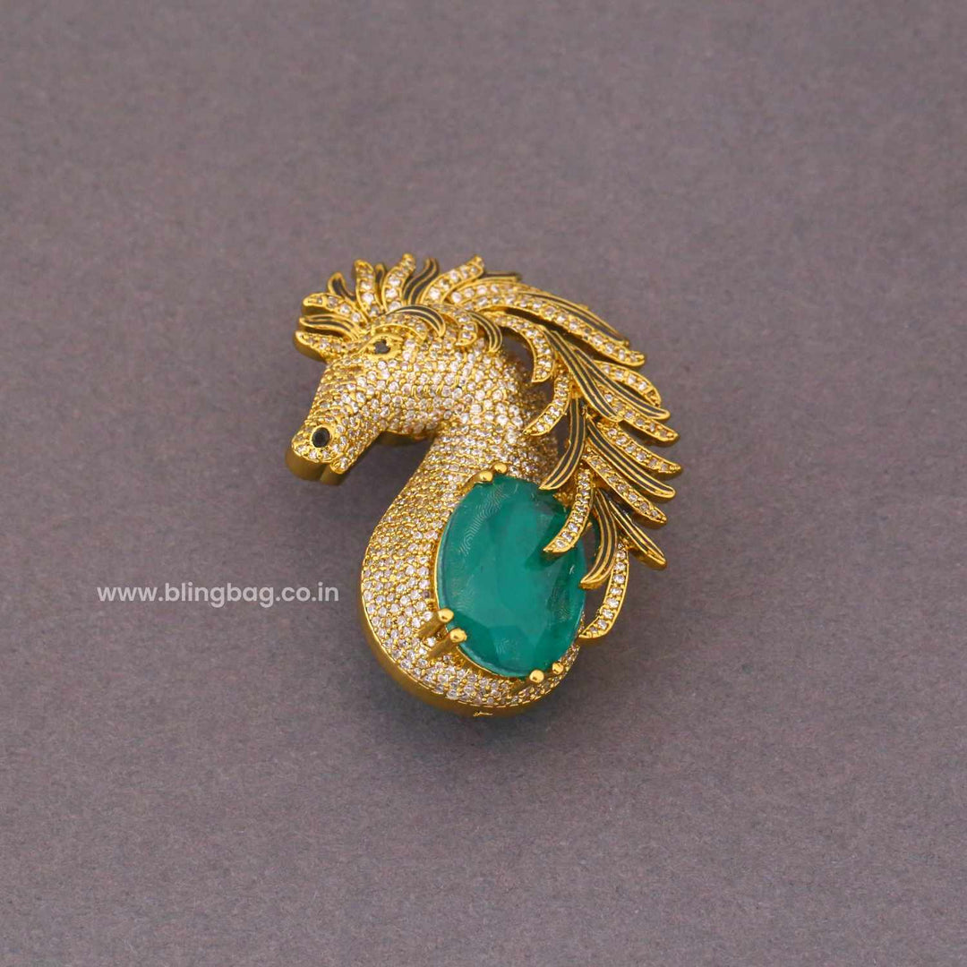 Emerald Imperial Horse Brooch