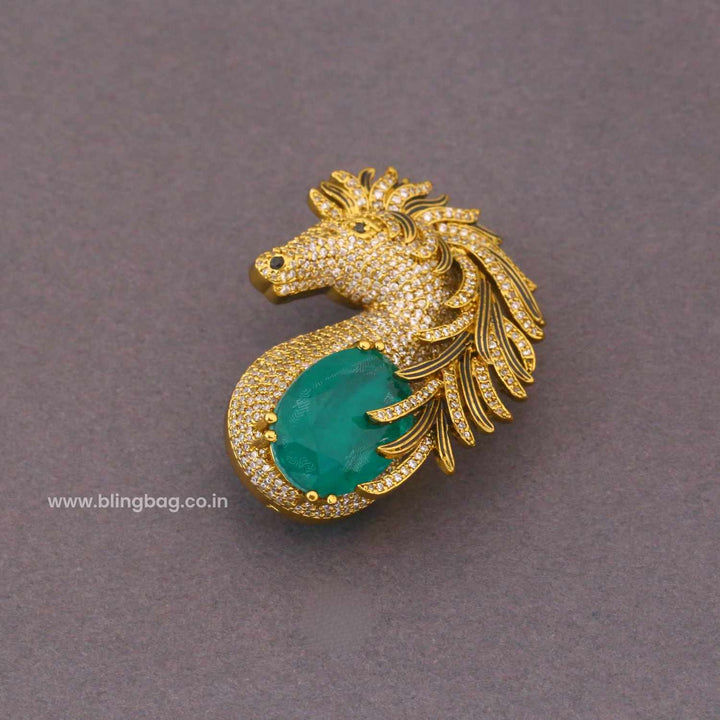 Emerald Imperial Horse Brooch