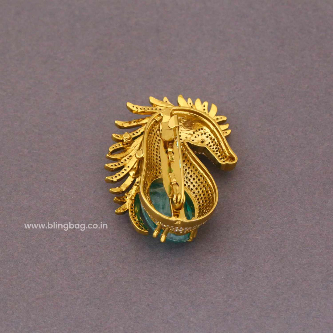 Emerald Imperial Horse Brooch