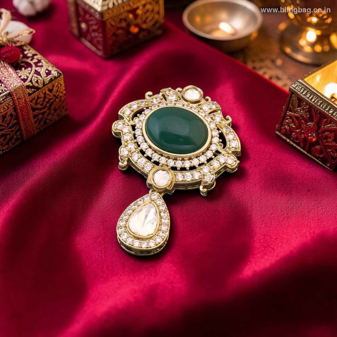Emerald Imperial Tear Brooch