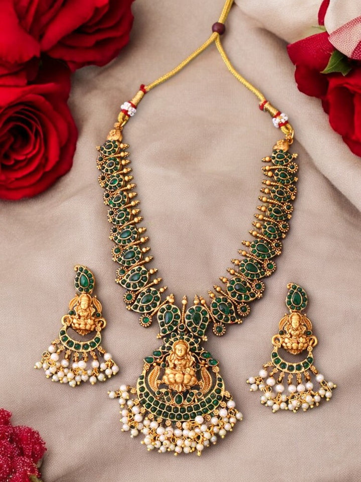 Emerald Indra Temple Jewellery Set - New Arrival