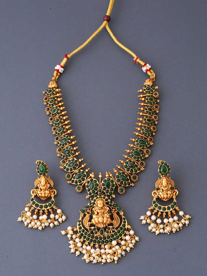 Emerald Indra Temple Jewellery Set - New Arrival