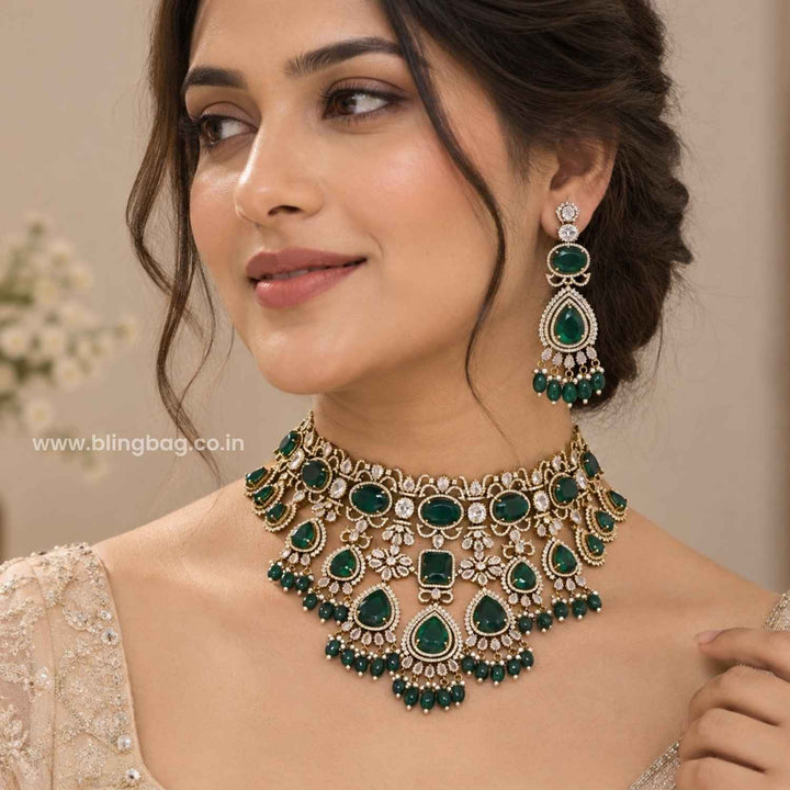 Emerald Infinity Victorian Jewellery Set - New Arrival