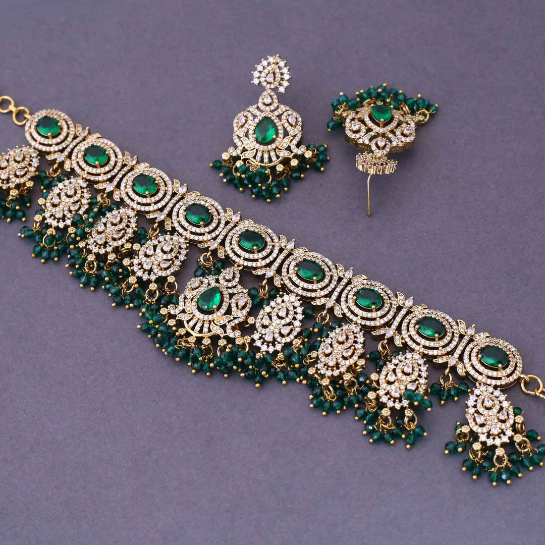 Emerald Initaa Victorian Jewellery Set- New Arrival
