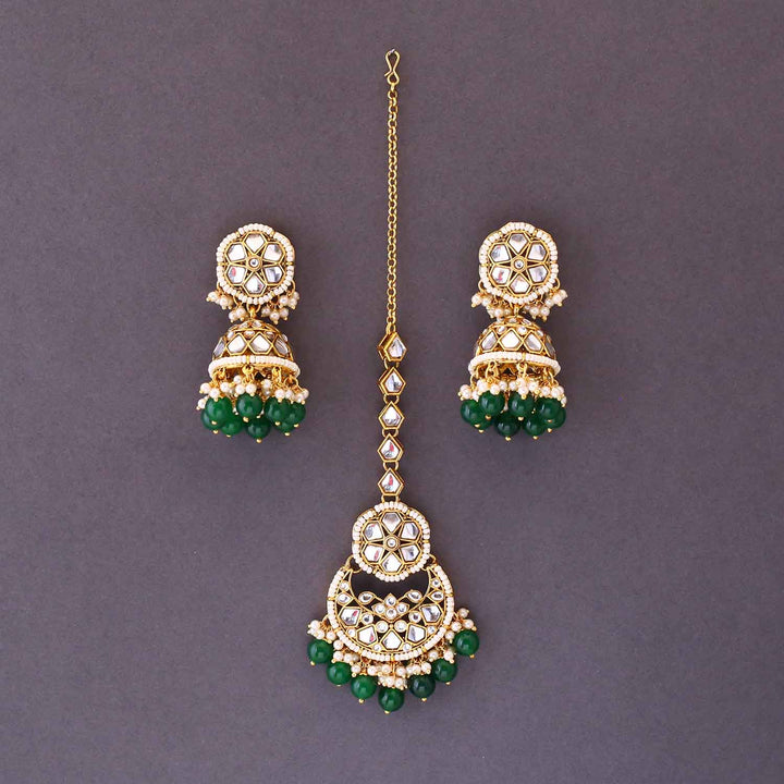 Emerald Inula Maang Tikka Set