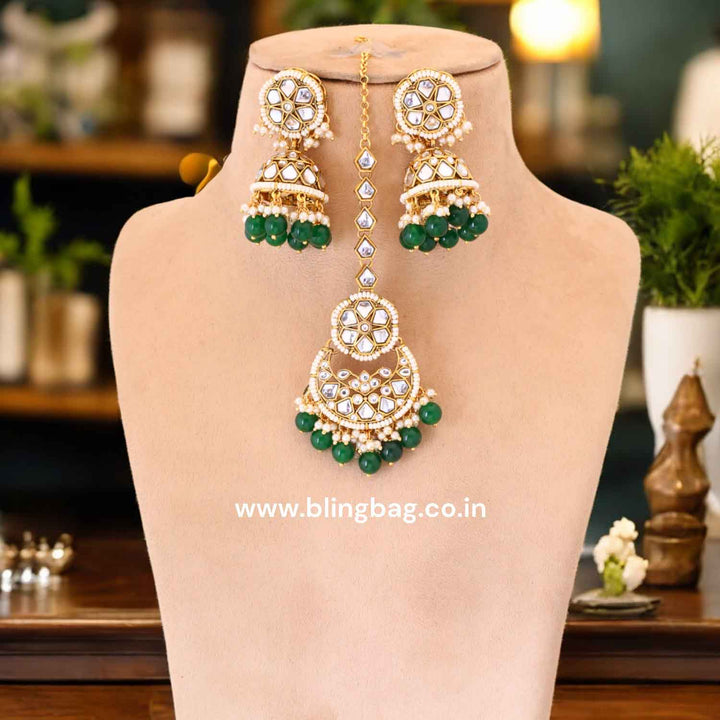 Emerald Inula Maang Tikka Set