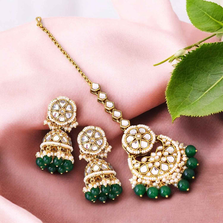 Emerald Inula Maang Tikka Set