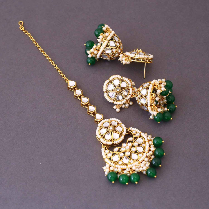 Emerald Inula Maang Tikka Set