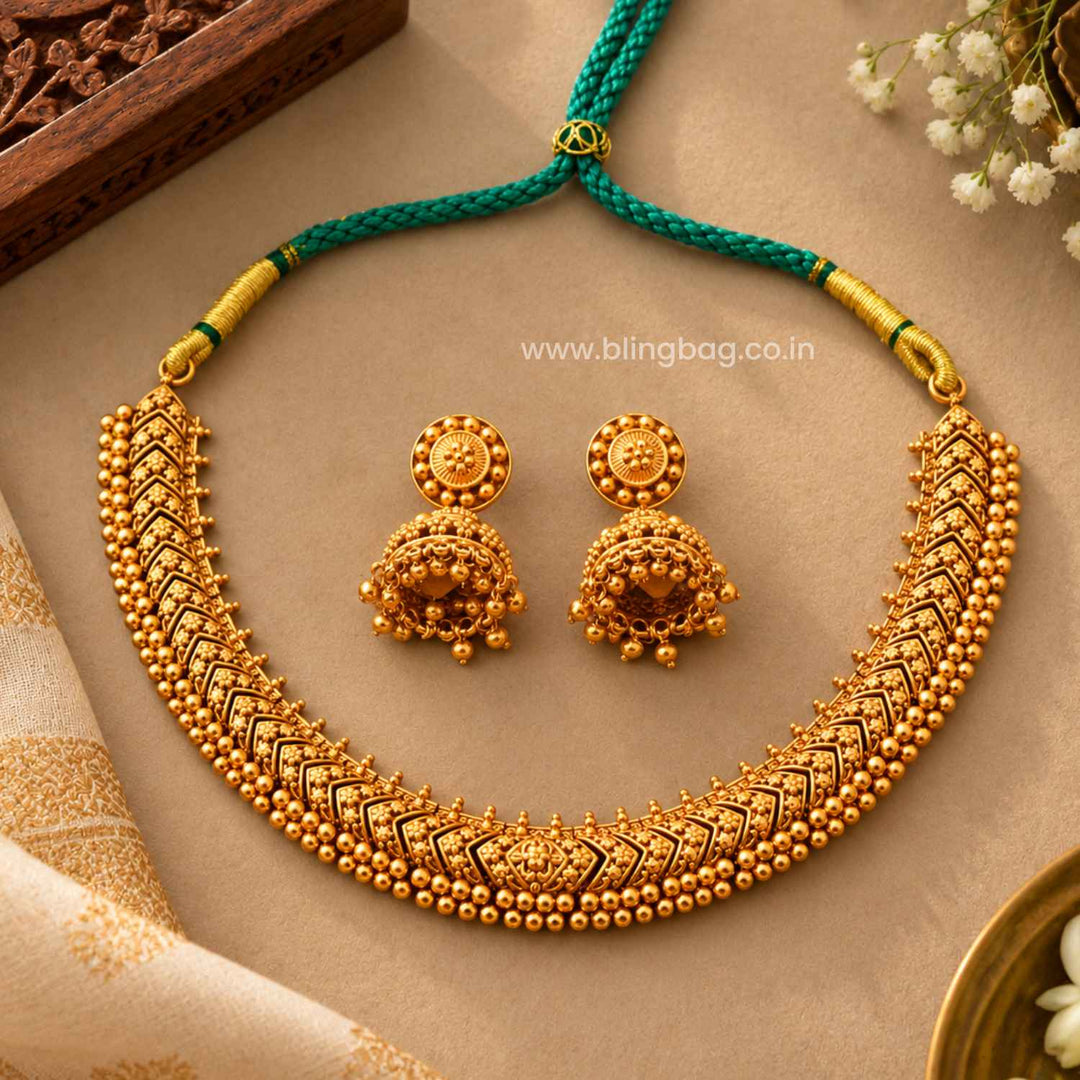 Emerald Ivara Antique Jewellery Set- New Arrival