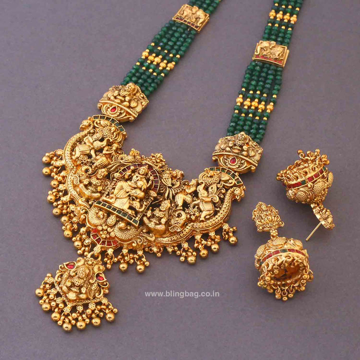 Emerald Jagatjanani Temple Jewellery Set - New Arrival