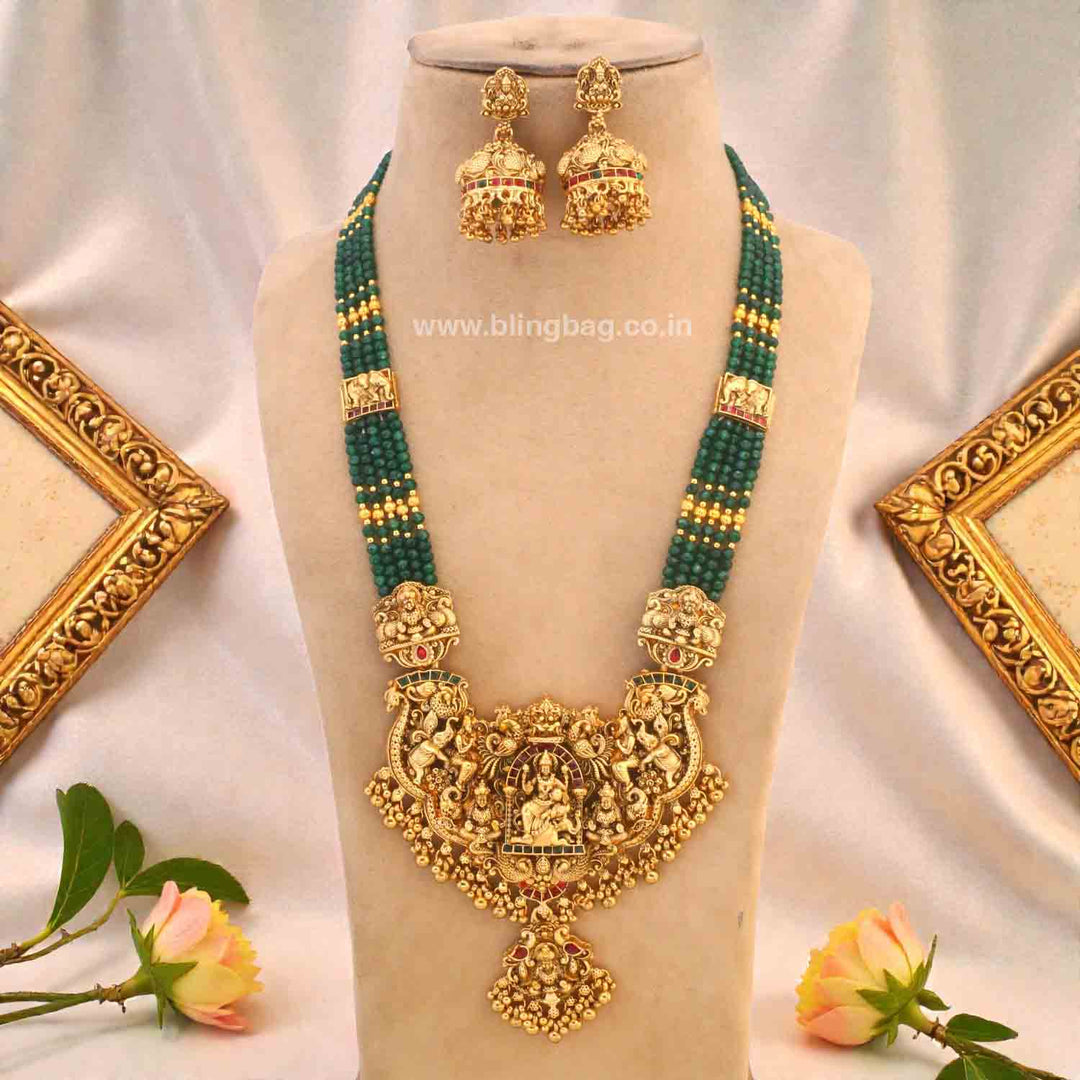 Emerald Jagatjanani Temple Jewellery Set - New Arrival