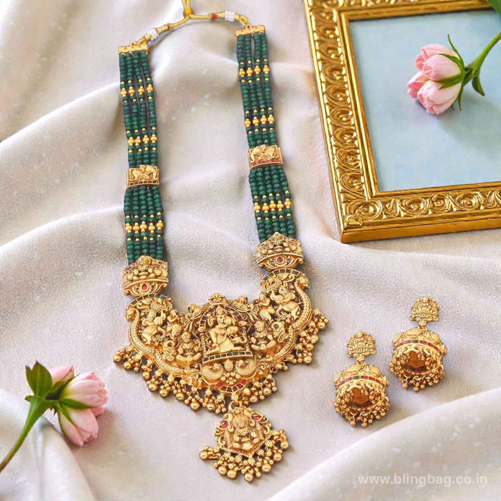 Emerald Jagatjanani Temple Jewellery Set - New Arrival